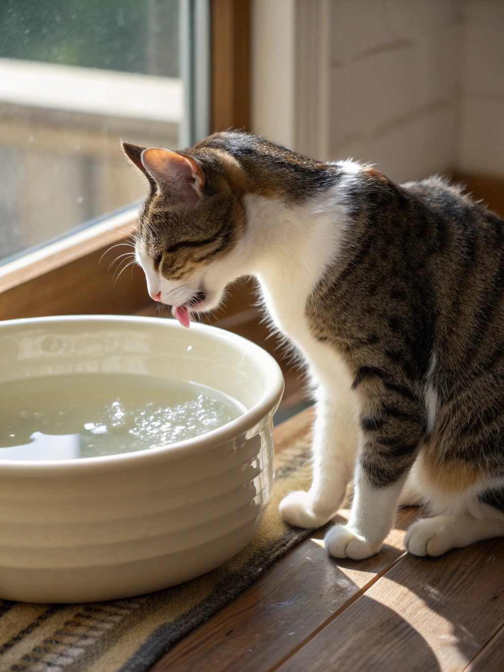 Cat grooming behavior