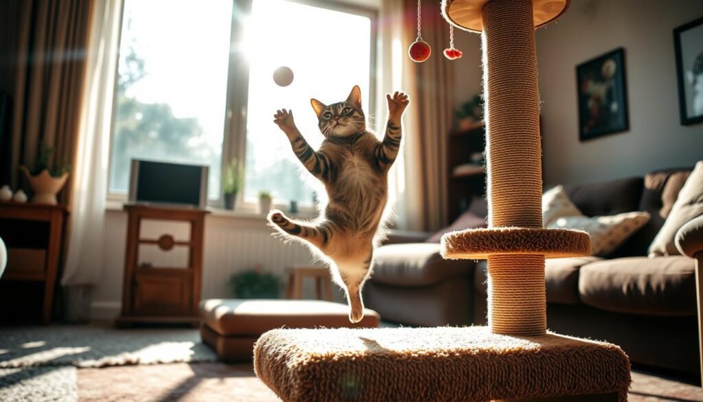 cat play and scratching