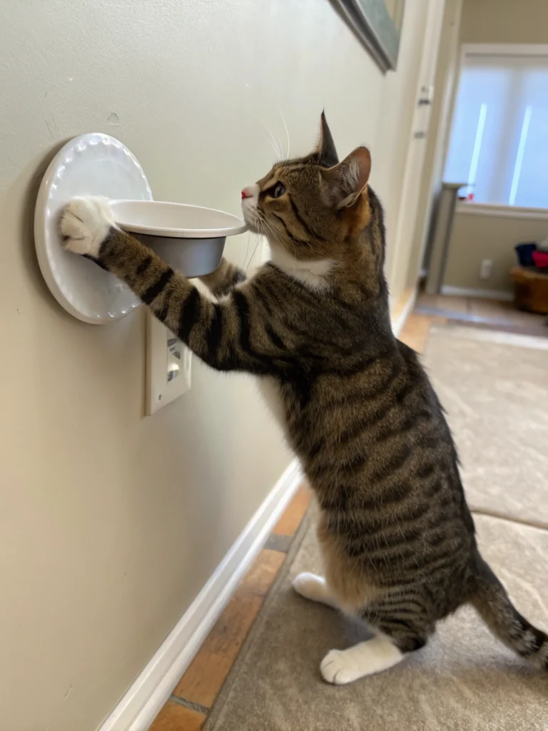 cat scratching walls